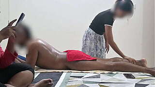 Lucky ending caught in Hidden web camera with 2 virgins in massage spa