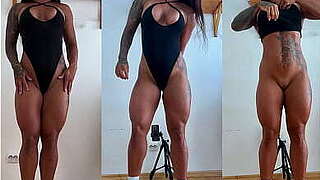 Long-legged Girl in Bodysuit Receives Screwed Tough in the Arse and Swallows Cum in Her Face hole