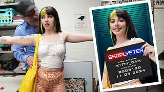 Shoplyfter - Lovable Green-Haired Thief Receives Caught and Pounded by the Security Officer